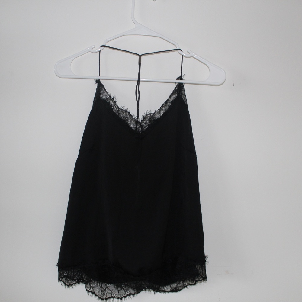 Black lace halter blouse
